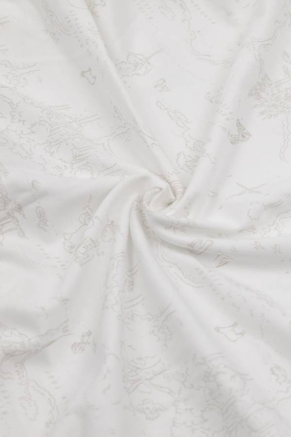 BAMBOOM Lenzuolo con angoli lettino - 1 pz - 216 - BOOMY'S WORLD OYSTER GREY 119