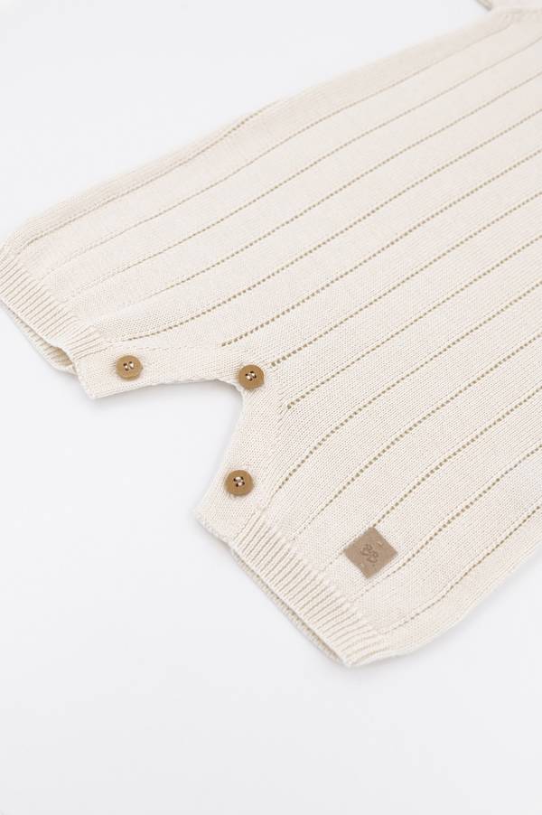 BAMBOOM Pagliaccetto righe knitted - Bianco 01 546