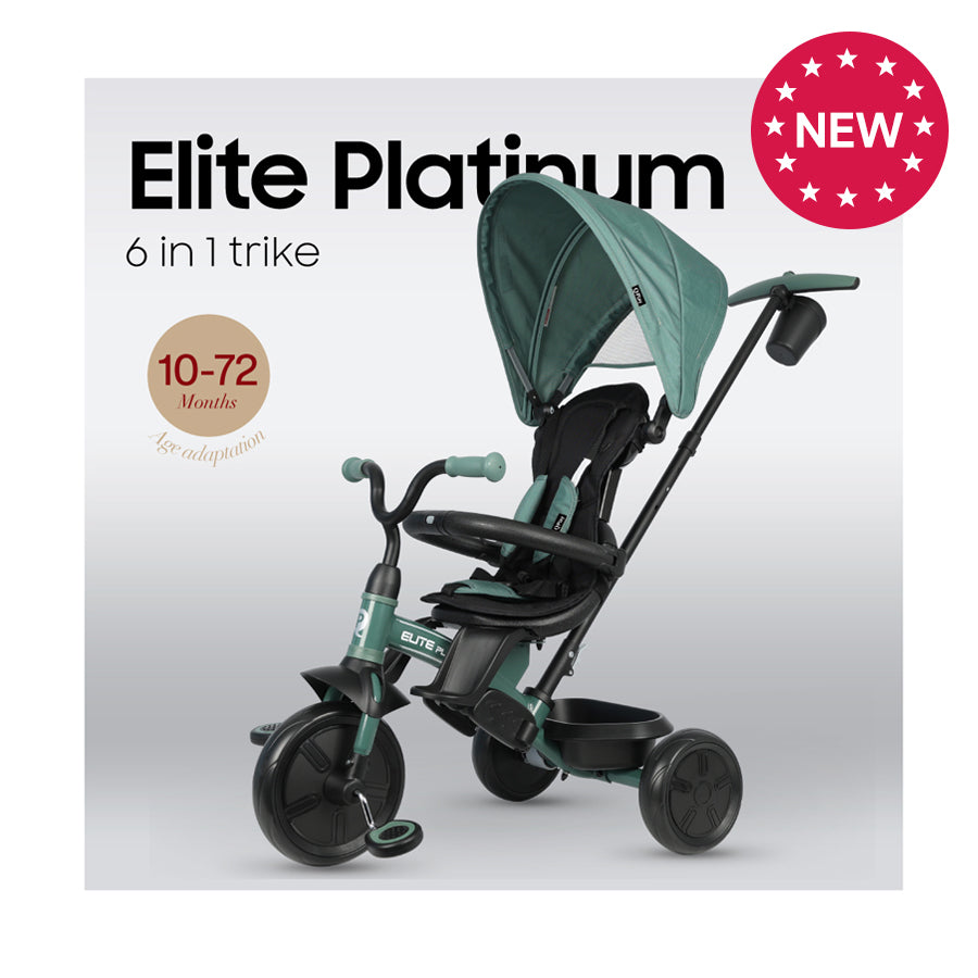 Qplay - Triciclo ELITE Platinum 6in1 - da 10 mesi a 72 mesi - GREEN