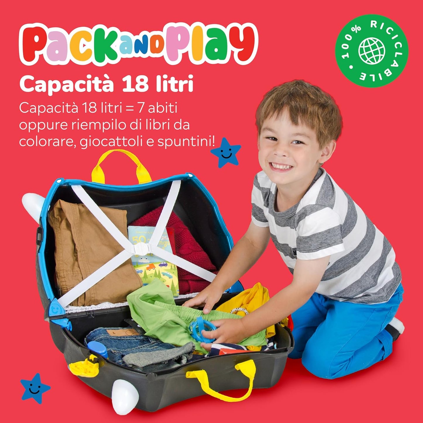 Trunki Valigia Trolley Cavalcabile – Bagaglio a Mano – Pedro Nave Pirata