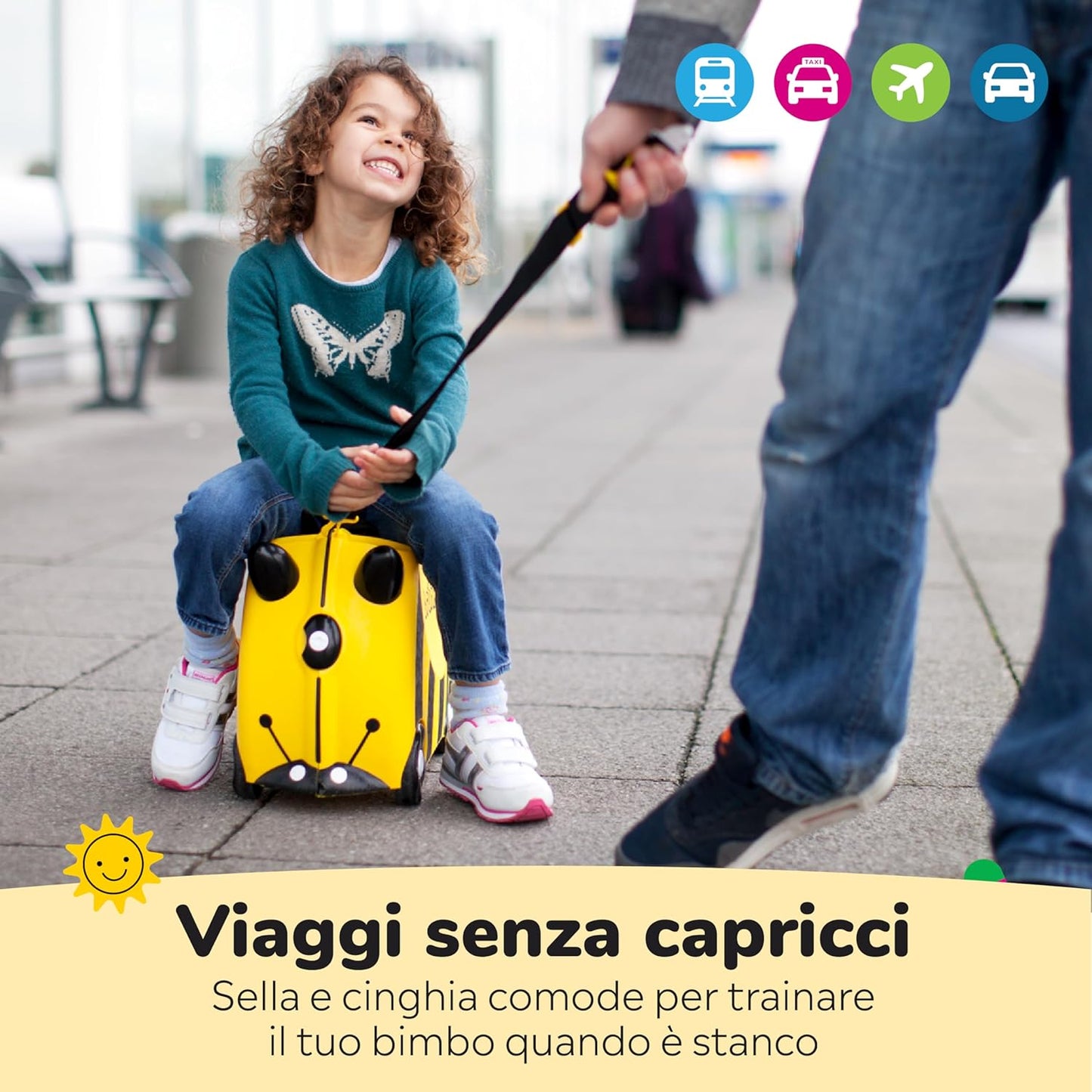 Trunki Valigia Trolley Cavalcabile – Bagaglio a Mano – Ape Bernard (Giallo)