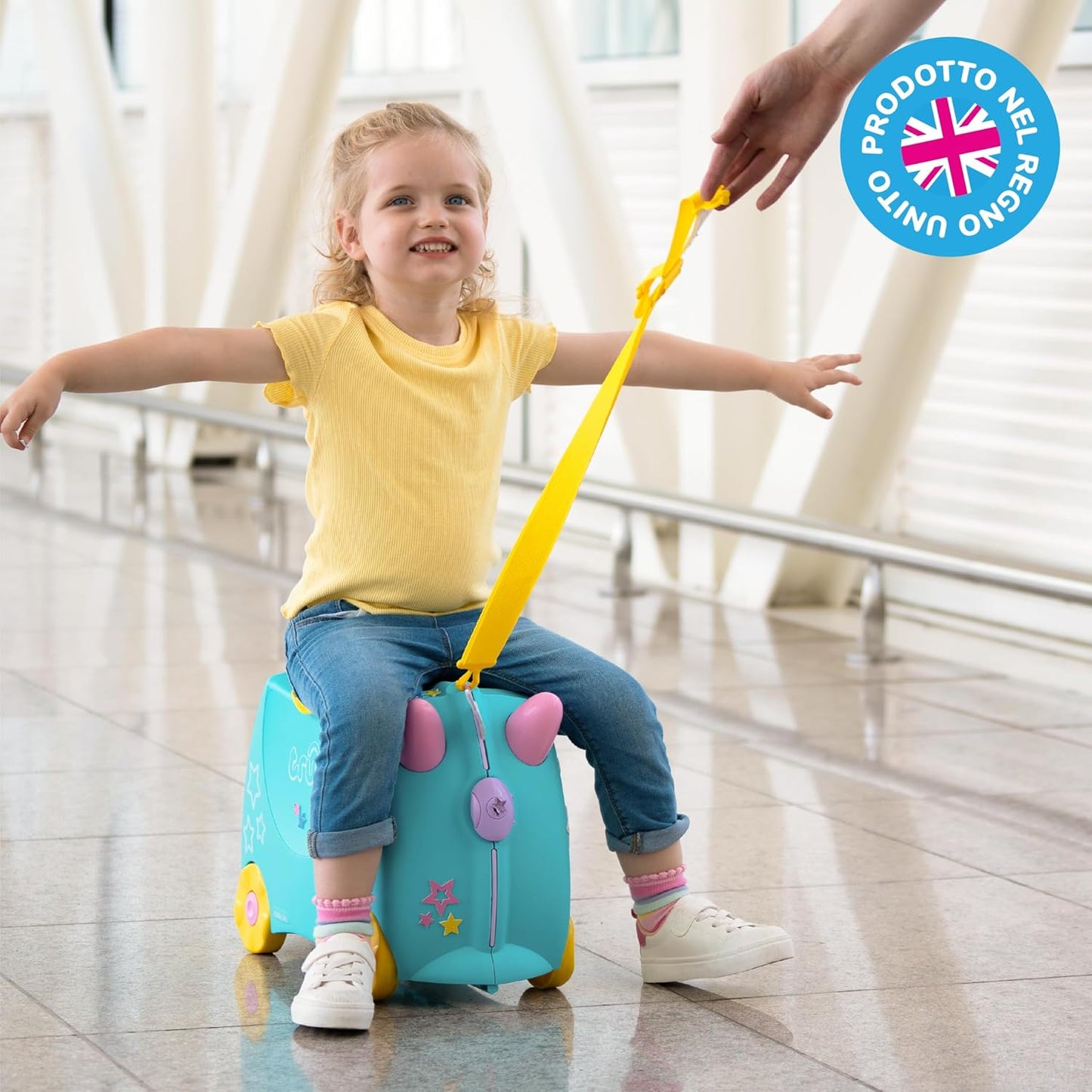 Trunki Valigia Trolley Cavalcabile – Bagaglio a Mano – Unicorno (Verde Acqua)