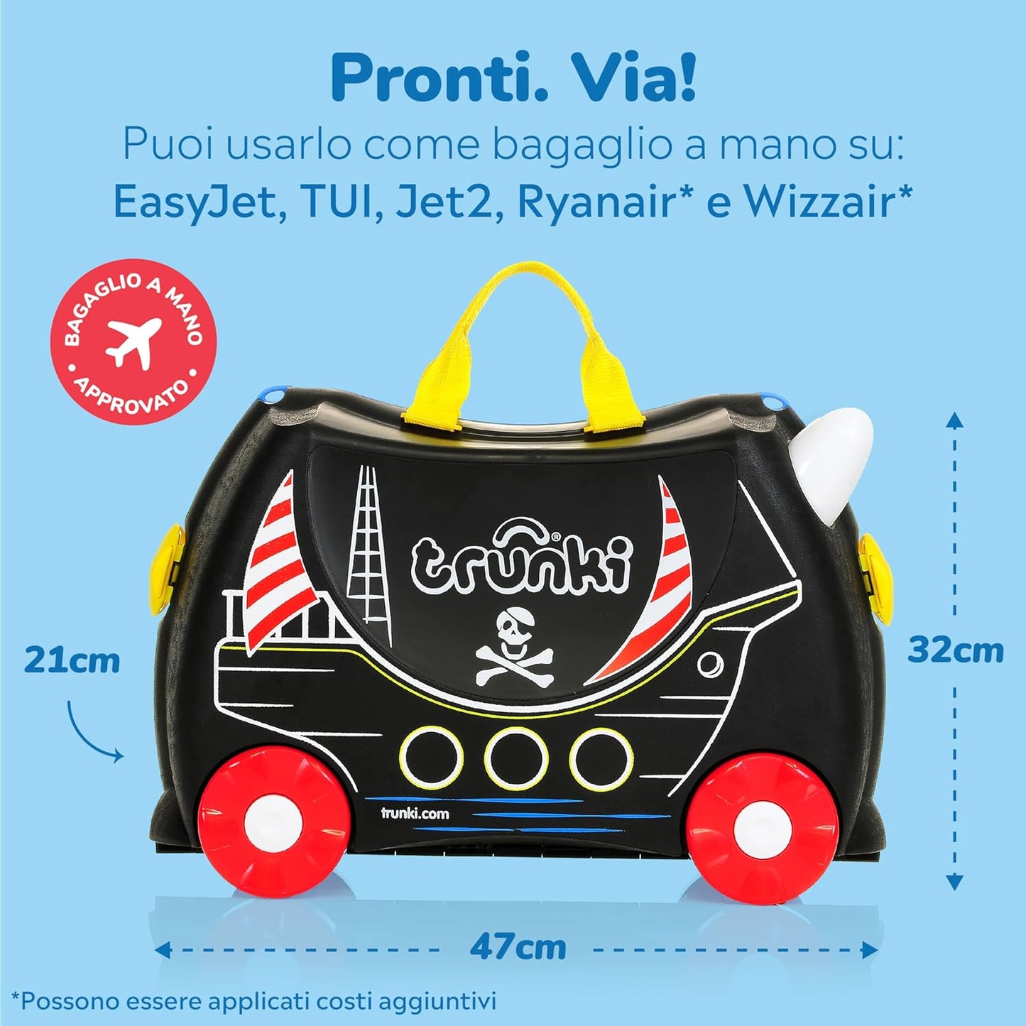 Trunki Valigia Trolley Cavalcabile – Bagaglio a Mano – Pedro Nave Pirata