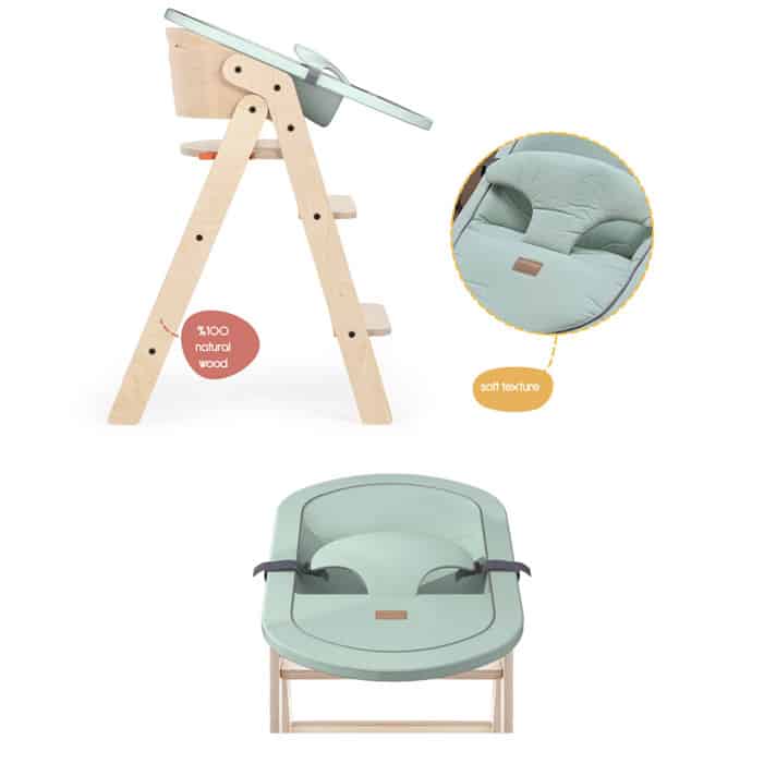 MamaToyz Nido per seggiolone MyChair Wavy 0+ - MT15 - verde menta