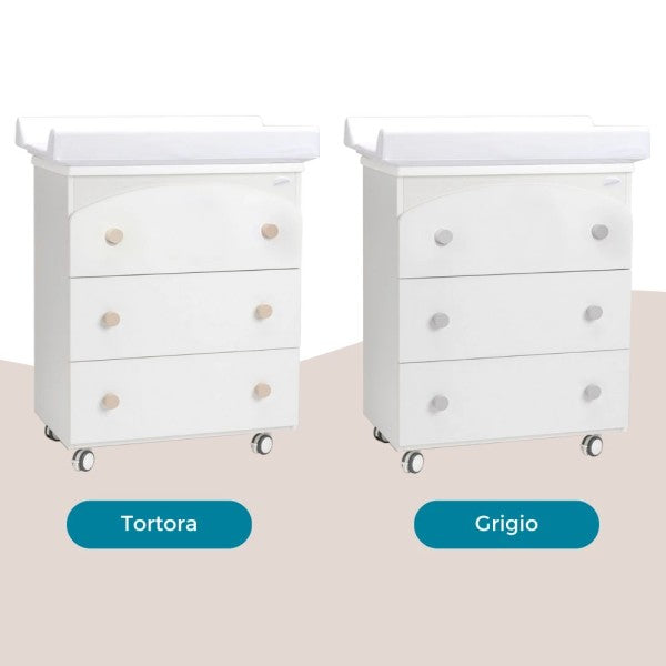 Bagnetto Fasciatoio mobile 3 cassetti Basic Bianco