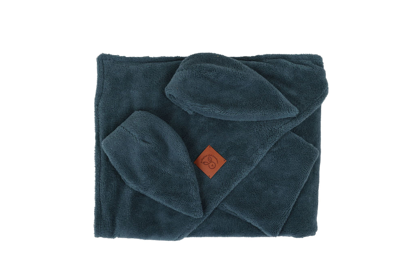 ALEMY - BOX 3pz: Accappatoio XL in spugna Bambù + 2 maxi Mussole - ottanio
