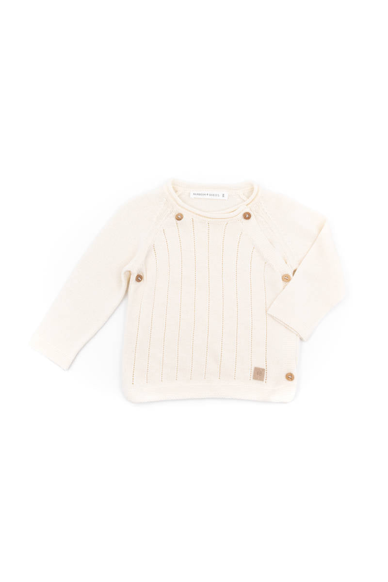 BAMBOOM Maglia incrociata trattini 467 - Bianco 01