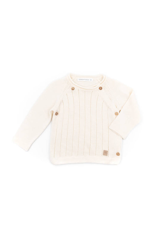 BAMBOOM Maglia incrociata trattini 467 - Bianco 01