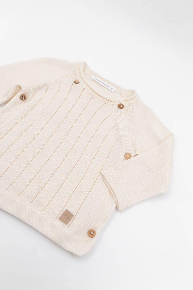 BAMBOOM Maglia incrociata trattini 467 - Bianco 01