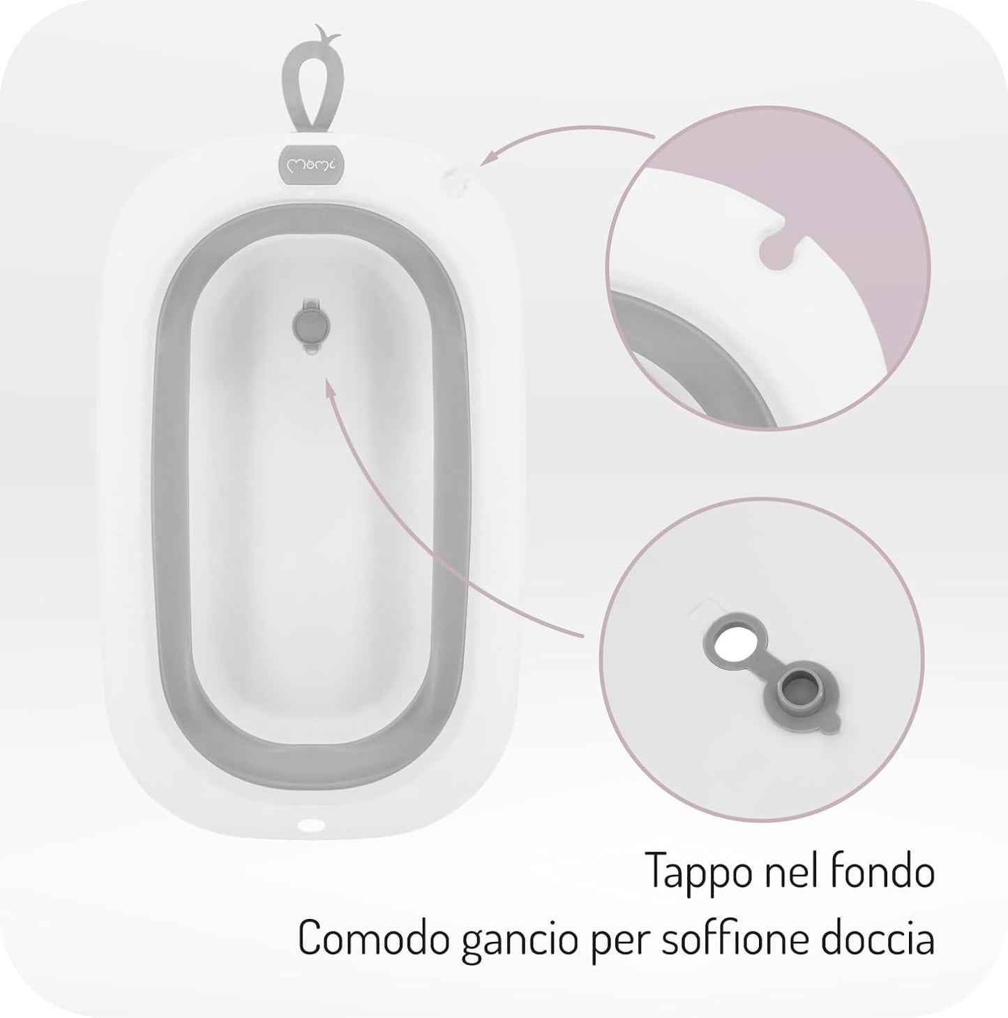 MoMi vaschetta per bambini Nata richiudibile - grey