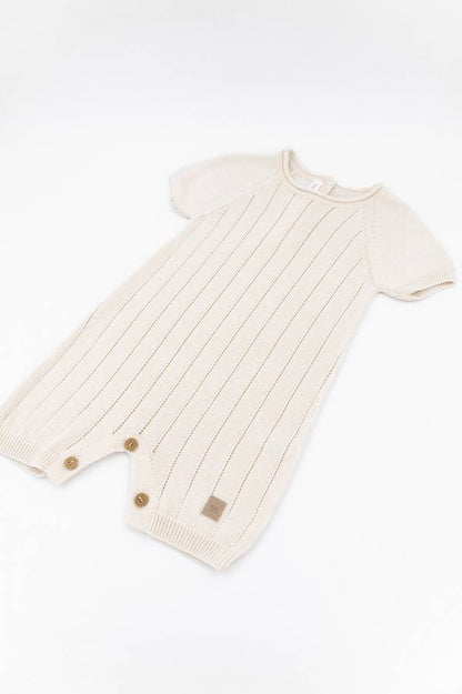 BAMBOOM Pagliaccetto righe knitted - Bianco 01 546