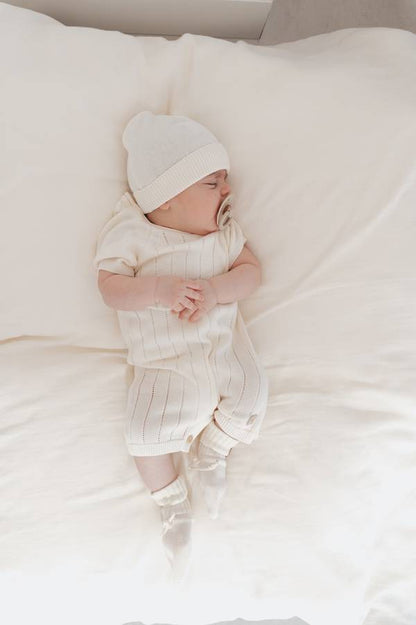 BAMBOOM Pagliaccetto righe knitted - Bianco 01 546