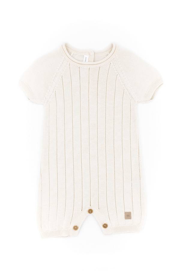 BAMBOOM Pagliaccetto righe knitted - Bianco 01 546