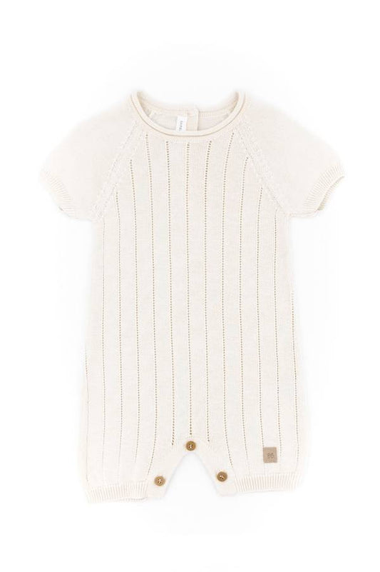 BAMBOOM Pagliaccetto righe knitted - Bianco 01 546