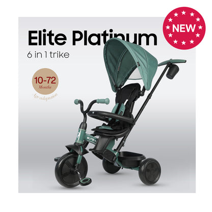 Qplay - Triciclo ELITE Platinum 6in1 - da 10 mesi a 72 mesi - GREEN