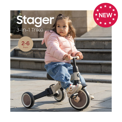 Qplay - Triciclo STAGER 3in1 - da 24 mesi a 72 mesi - BROWN