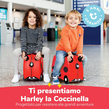 Trunki Valigia Trolley Cavalcabile – Bagaglio a Mano – Harley Coccinella (Rosso)
