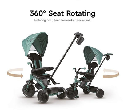 Qplay - Triciclo ELITE Platinum 6in1 - da 10 mesi a 72 mesi - GREEN